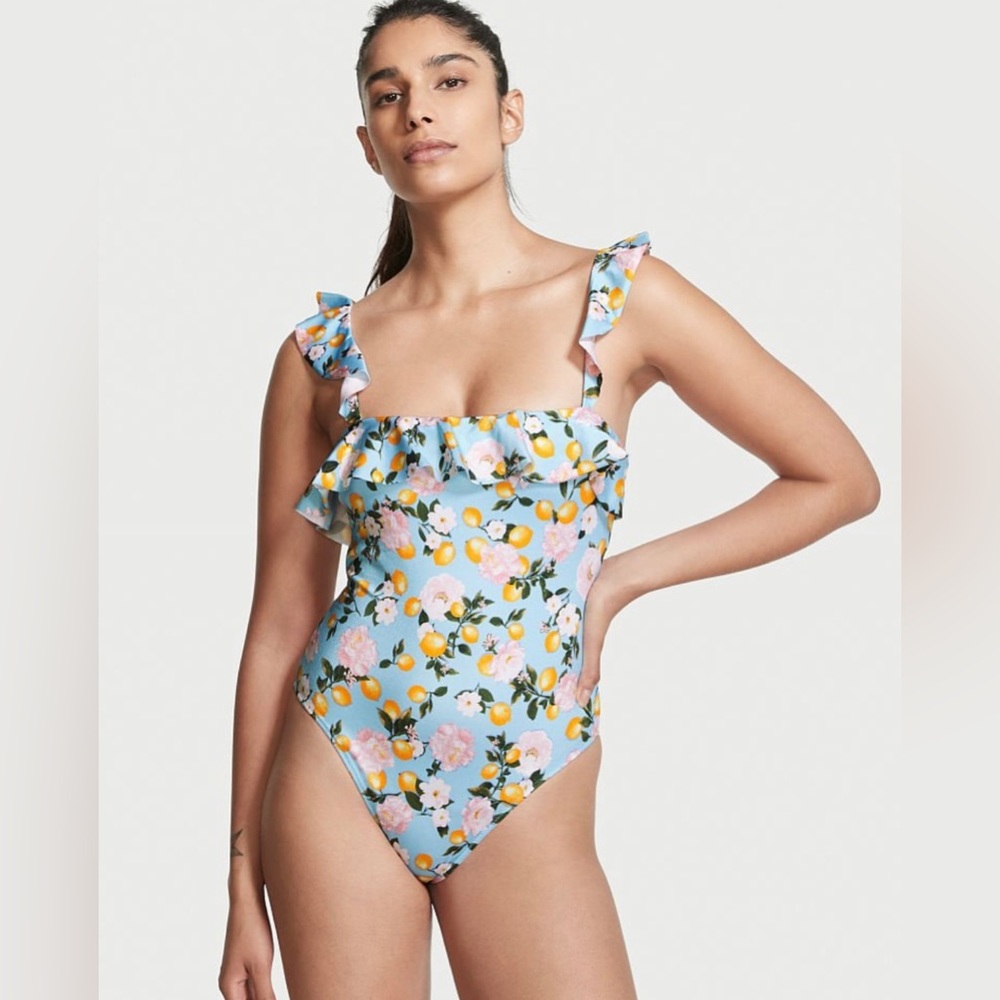 NWT VICTORIA'S SECRET VS SWIM Ruffle One-Piece Swimsuit Size Large